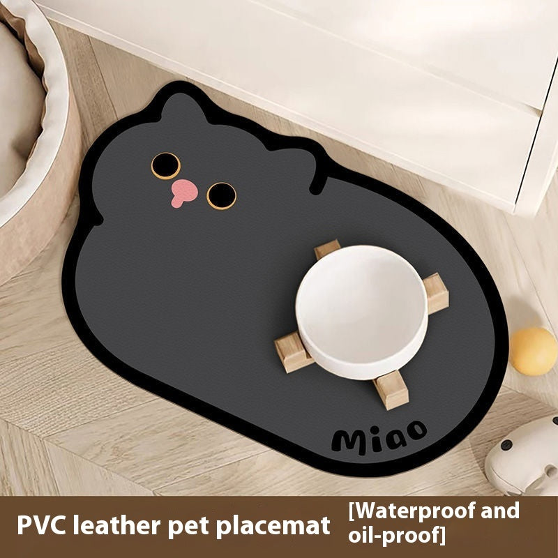 Cartoon Pet Leather Placemat Wear-resistant Disposable