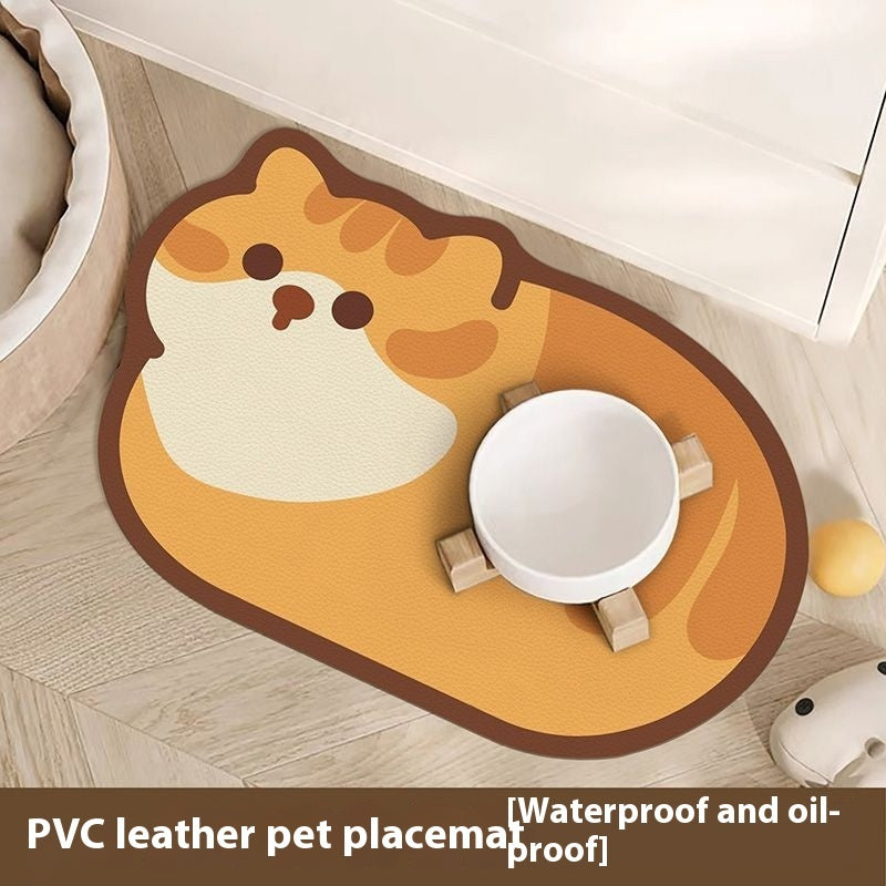 Cartoon Pet Leather Placemat Wear-resistant Disposable